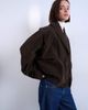 Topshop Topshop oversized faux suede shawl collar bomber jacket in chocolate-Brown - 2