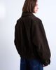 Topshop Topshop oversized faux suede shawl collar bomber jacket in chocolate-Brown - 4