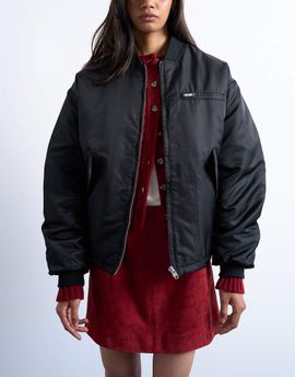 Topshop Topshop oversized nylon bomber jacket in black