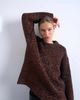 Topshop Topshop oversized tinsel wide sleeve knit sweater in brown - 1
