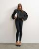 Topshop Topshop oversized zip-up bomber jacket in black - 1