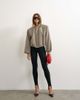Topshop Topshop oversized zip up bomber jacket in stone-Neutral - 4