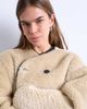 Topshop Topshop ovoid short shearling double breasted jacket in cream-Brown - 3