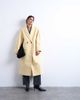 Topshop Topshop ovoid sleeves double breasted longline formal coat in buttermilk-Yellow - 1
