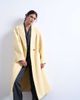 Topshop Topshop ovoid sleeves double breasted longline formal coat in buttermilk-Yellow - 2