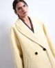 Topshop Topshop ovoid sleeves double breasted longline formal coat in buttermilk-Yellow - 3