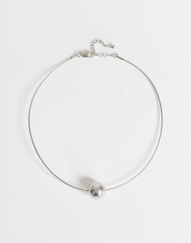 Topshop Topshop Ozzie waterproof stainless steel necklace in brushed silver tone