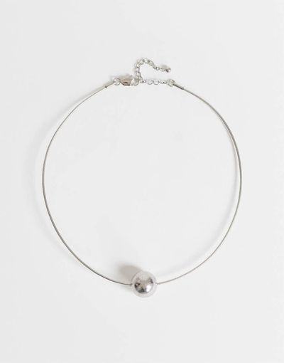 Topshop Topshop Ozzie waterproof stainless steel necklace in brushed silver tone