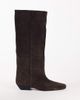 Topshop Topshop Pablo real leather slim western boots in chocolate-Brown - 1
