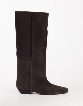 Topshop Topshop Pablo real leather slim western boots in chocolate-Brown