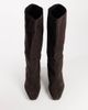 Topshop Topshop Pablo real leather slim western boots in chocolate-Brown - 3