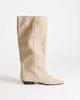Topshop Topshop Pablo real suede slim cowboy boots in taupe-Neutral - 1