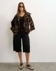 Topshop Topshop padded denim bomber jacket in zebra-White - 2