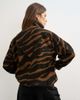Topshop Topshop padded denim bomber jacket in zebra-White - 4