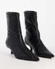 Topshop Topshop Palmer real leather kitten heel ankle boots in black - 2