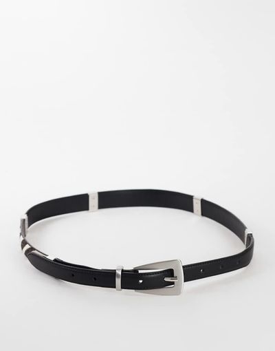 Topshop Topshop patchwork real leather belt in black and zebra print