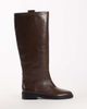 Topshop Topshop Penelope real leather riding boots in chocolate-Brown - 1