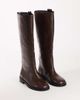 Topshop Topshop Penelope real leather riding boots in chocolate-Brown - 2