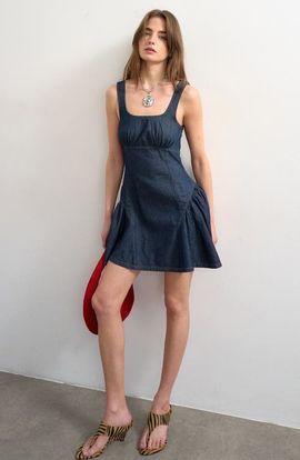 Topshop Topshop Peplum Hem Denim Minidress