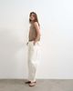 Topshop Topshop performance fabric funnel neck drawstring hem top in mocha-Green - 1