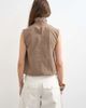Topshop Topshop performance fabric funnel neck drawstring hem top in mocha-Green - 4
