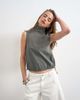Topshop Topshop performance fabric funnel neck drawstring hem top in slate-Gray - 1