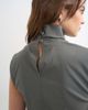 Topshop Topshop performance fabric funnel neck drawstring hem top in slate-Gray - 2
