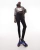 Topshop Topshop Petite full length heavy weight legging with deep waistband in black - 2