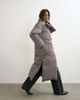 Topshop Topshop pillow scarf longline puffer jacket in taupe-WHITE - 1