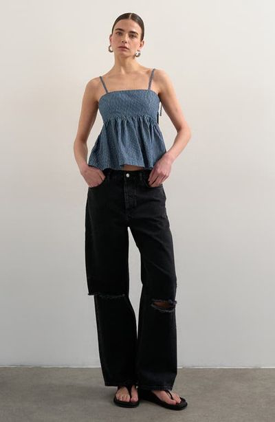 Topshop Topshop Pinstripe Denim Strappy Cami