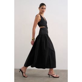 Topshop Topshop Pintuck Detail Cotton Maxi Dress