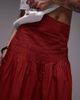 Topshop Topshop pintuck poplin full skirt in red - 4