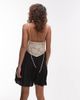 Topshop Topshop pintucked waist crochet bust mini dress in black - 3