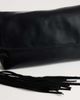 Topshop Topshop Pippa oversized fringe clutch bag in black - 2
