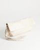 Topshop Topshop Pippa oversized fringe clutch bag in stone-White - 3