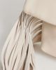 Topshop Topshop Pippa oversized fringe clutch bag in stone-White - 4