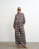 Topshop Topshop plaid funnel neck cinch drop waist hem shirt in brown - 1