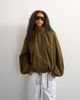 Topshop Topshop pleated funnel neck anorak in khaki green-Brown - 1