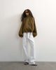 Topshop Topshop pleated funnel neck anorak in khaki green-Brown - 2