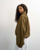 Topshop Topshop pleated funnel neck anorak in khaki green-Brown - 4