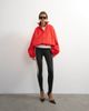 Topshop Topshop pleated funnel neck anorak in red - 1