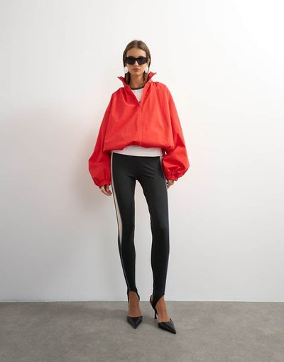 Topshop Topshop pleated funnel neck anorak in red