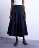 Topshop Topshop pleated midi skirt in navy with rust stripe-Multi - 2