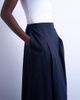 Topshop Topshop pleated midi skirt in navy with rust stripe-Multi - 3