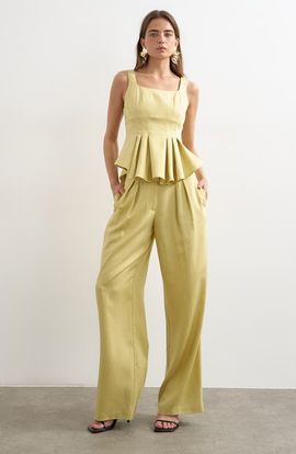 Topshop Topshop Pleated Peplum Top