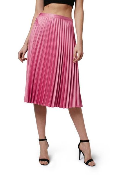 Topshop Topshop Pleated Satin Midi Skirt