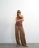 Topshop Topshop plisse pants in brown animal-Multi - 1