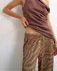 Topshop Topshop plisse pants in brown animal-Multi - 2