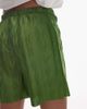 Topshop Topshop plisse wide leg shorts in olive green - 4
