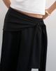 Topshop Topshop plisse wrap scarf detail pants in black - 4
